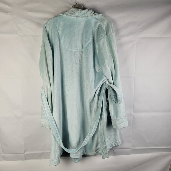 Nicole Miller New York 46" Shawl Collar Plush Soft Warm Robe Teal Green Size L - Picture 3 of 3